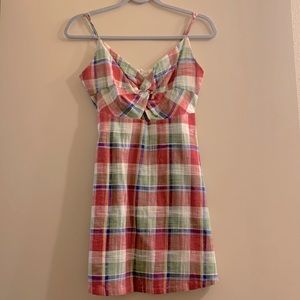 Pink Plaid Cut Out Sundress